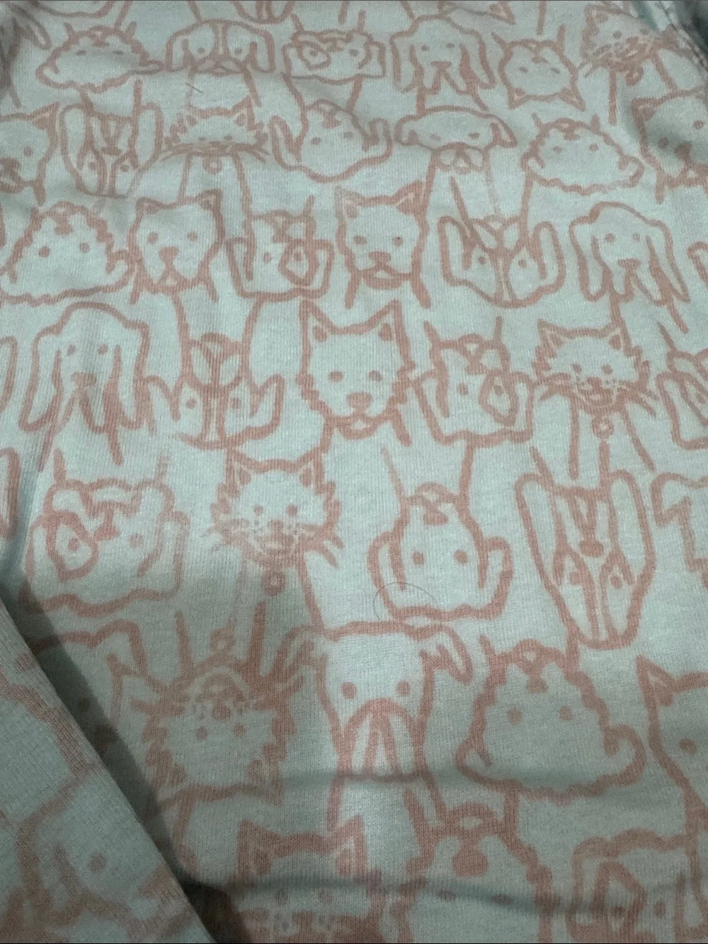 Kids Mint and Pink Puppy-Print Pajama Set